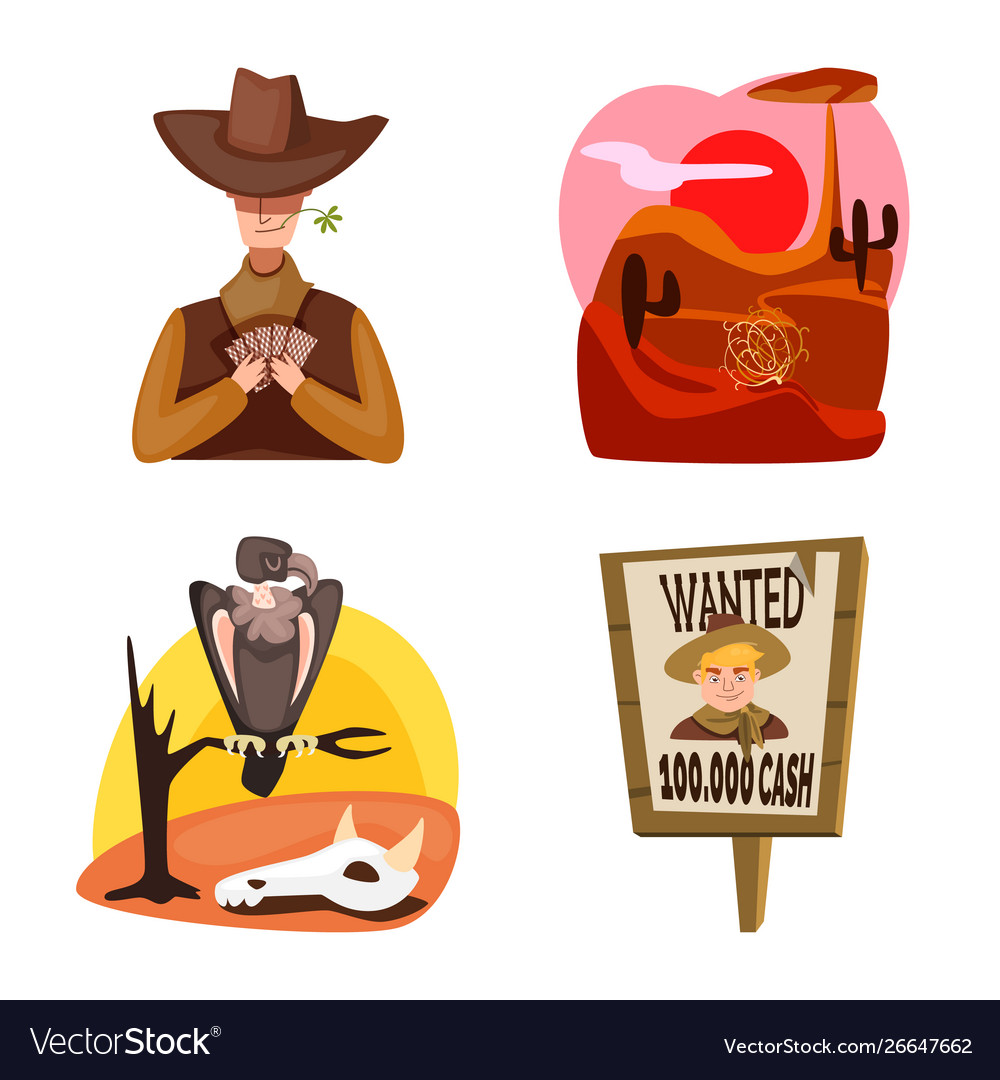 Isolated object wild and west sign collection vector image Isolated object wild and west sign collection