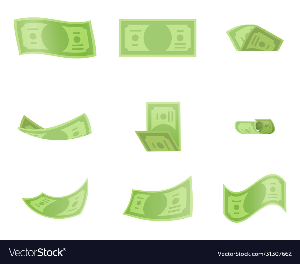 Isolated on white money twist fold bend banknote