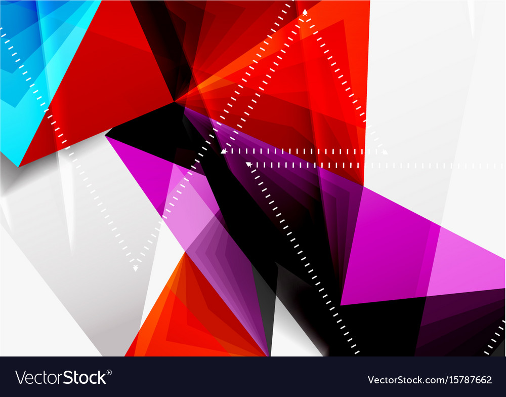 Low poly style 3d triangle line Royalty Free Vector Image