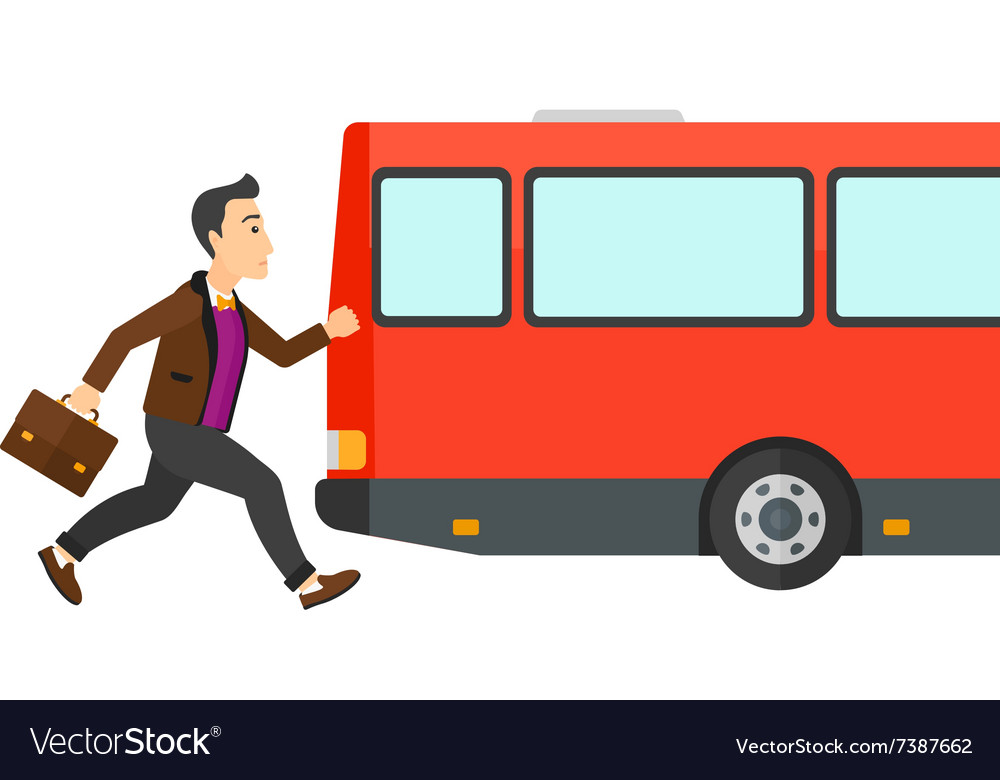 Man Missing Bus Royalty Free Vector Image - Vectorstock