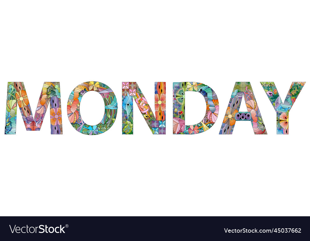 Monday text design clean and simple Vector Image Monday text design clean and simple