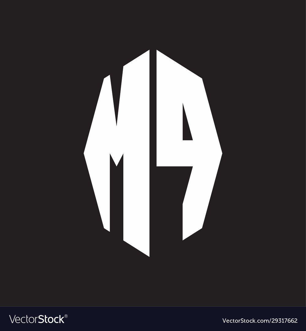Mp logo monogram with octagonal ribbon style