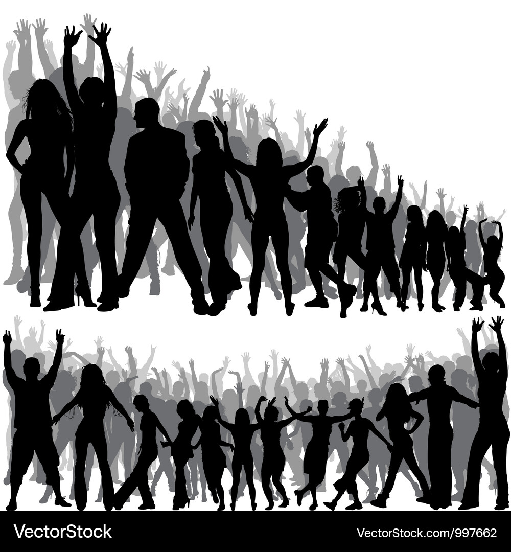 Silhouetted Crowd Royalty Free Vector Image - VectorStock