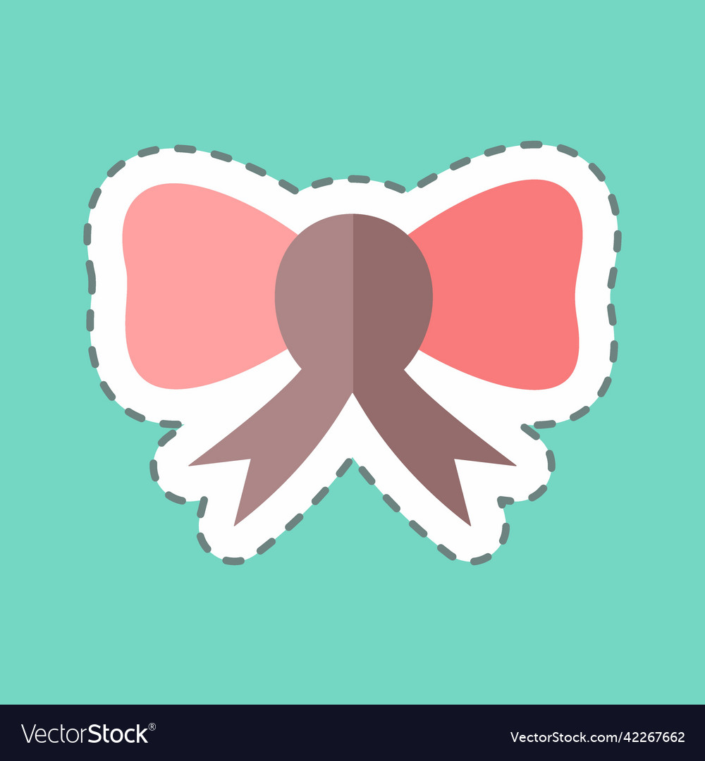 Sticker line cut bow suitable for wedding symbol Vector Image