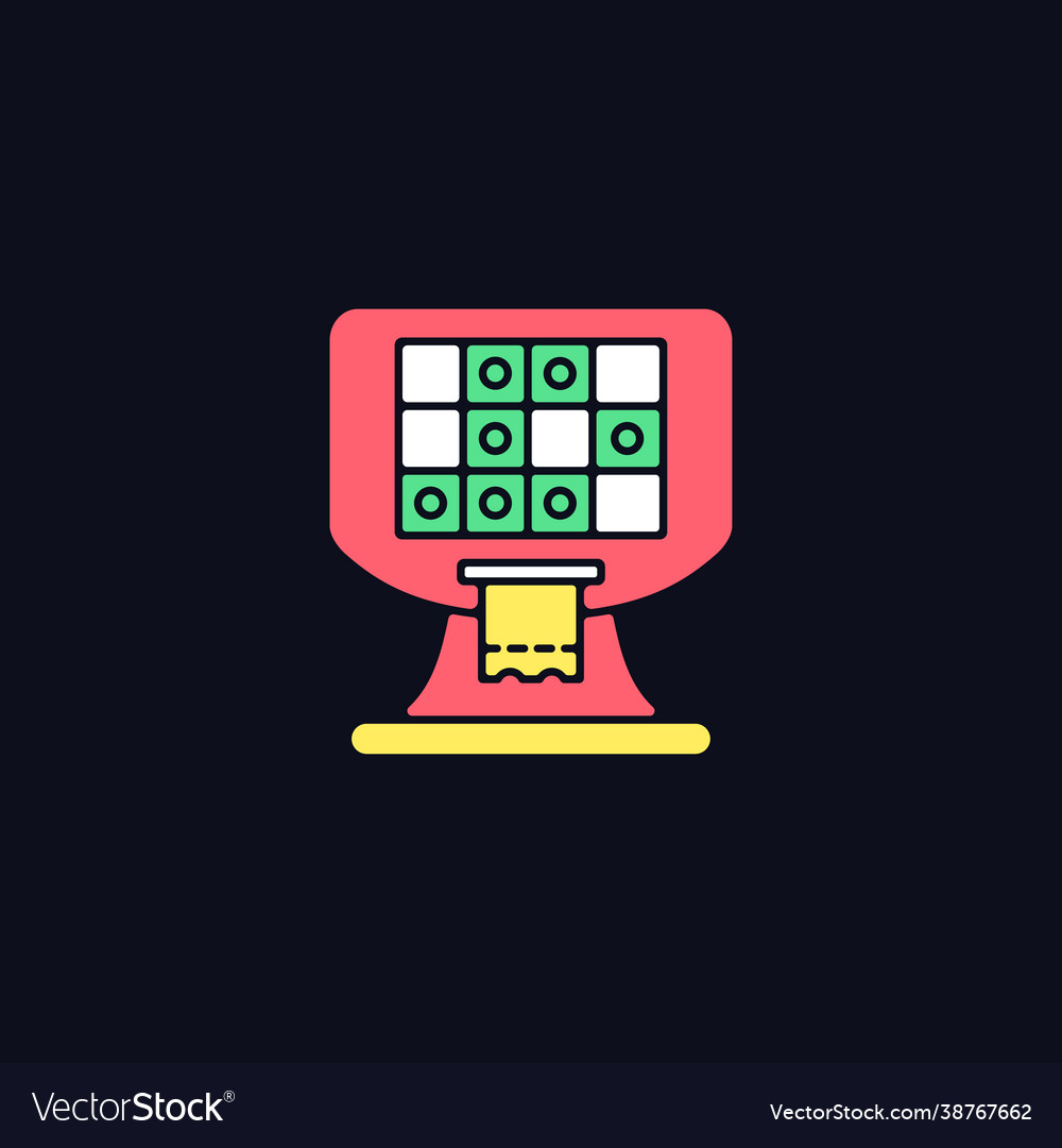 Terminal based lottery game rgb color icon vector image Terminal based lottery game rgb color icon