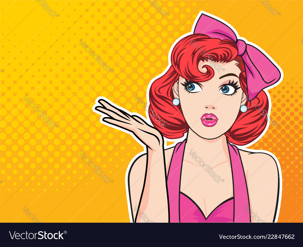 Woman presents some product Vector Image Woman presents some product
