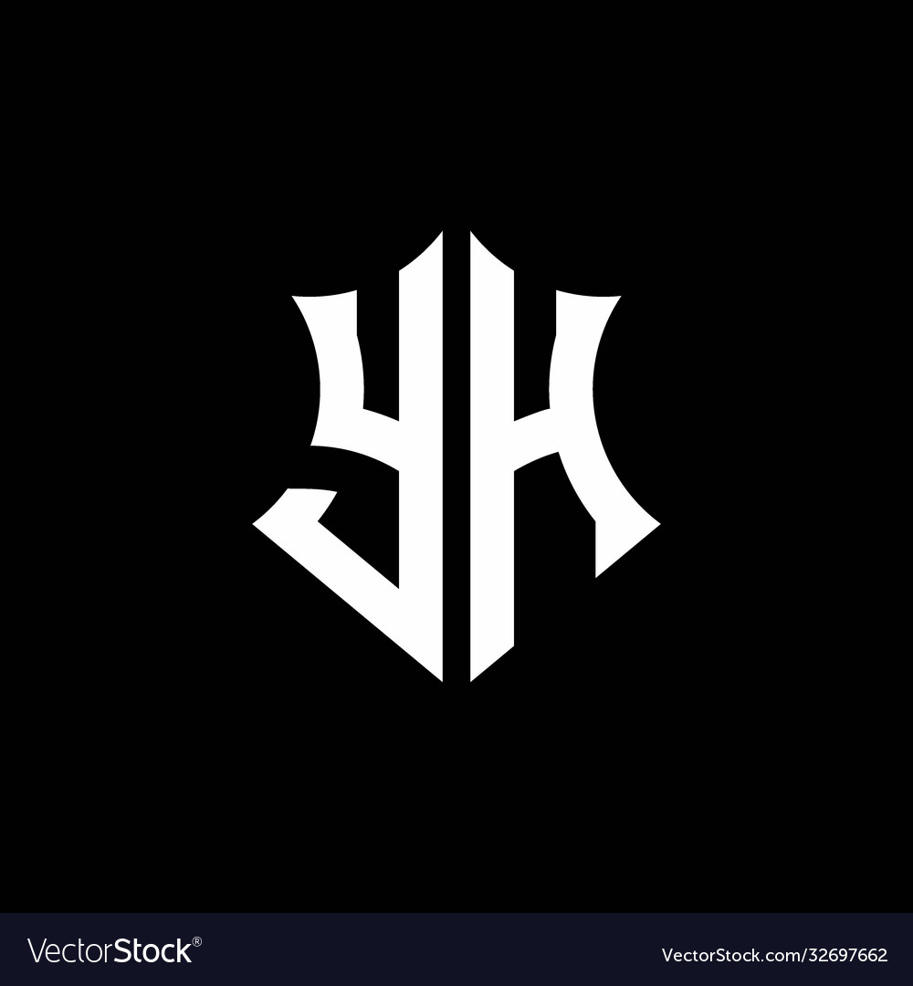 Yh monogram logo with a sharp shield style