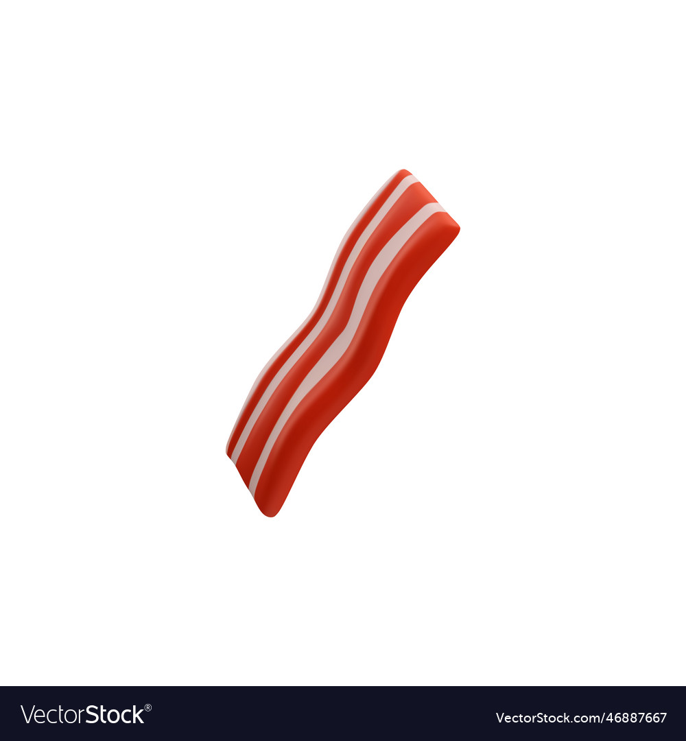 Bacon slice 3d render vector image Bacon slice 3d render