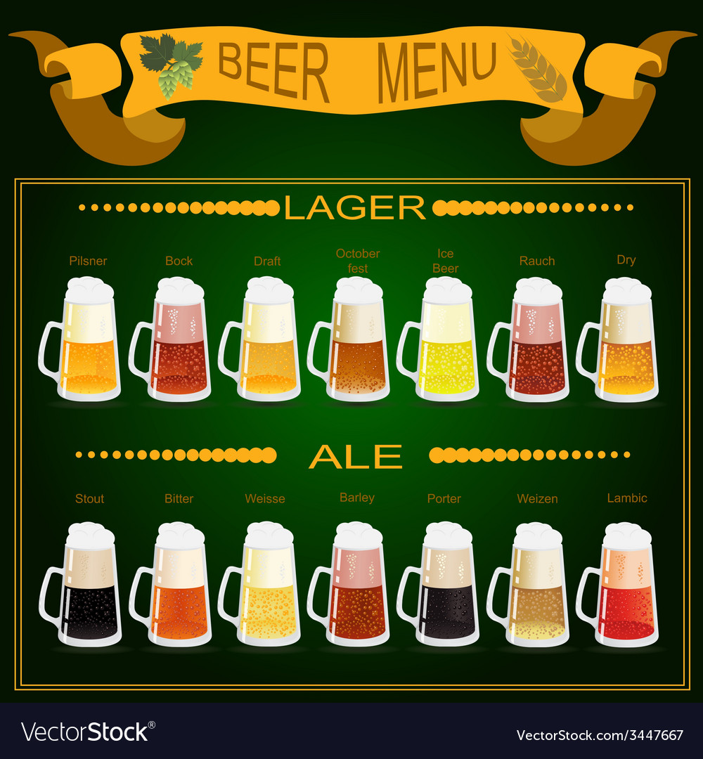 Beer menu set creating your own infographics