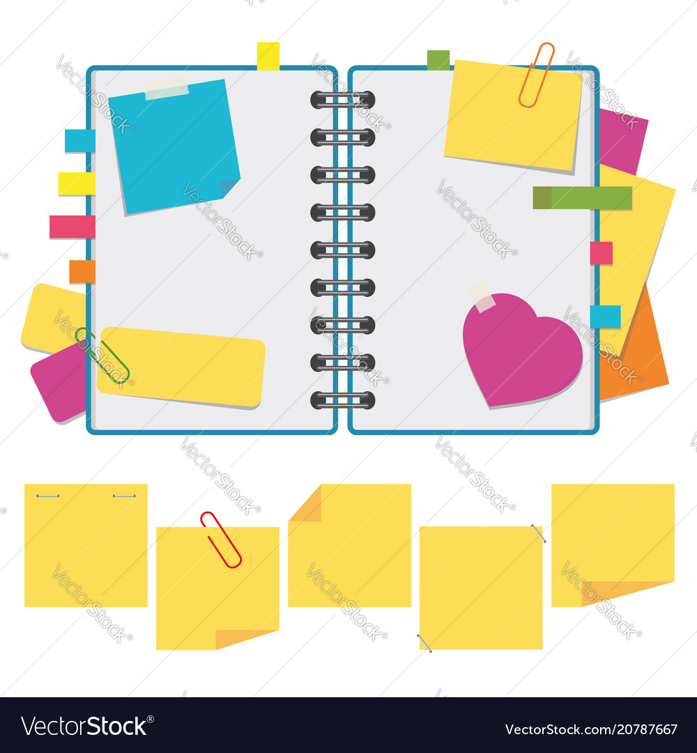 Color open notebook on rings with clean sheets vector image Color open notebook on rings with clean sheets