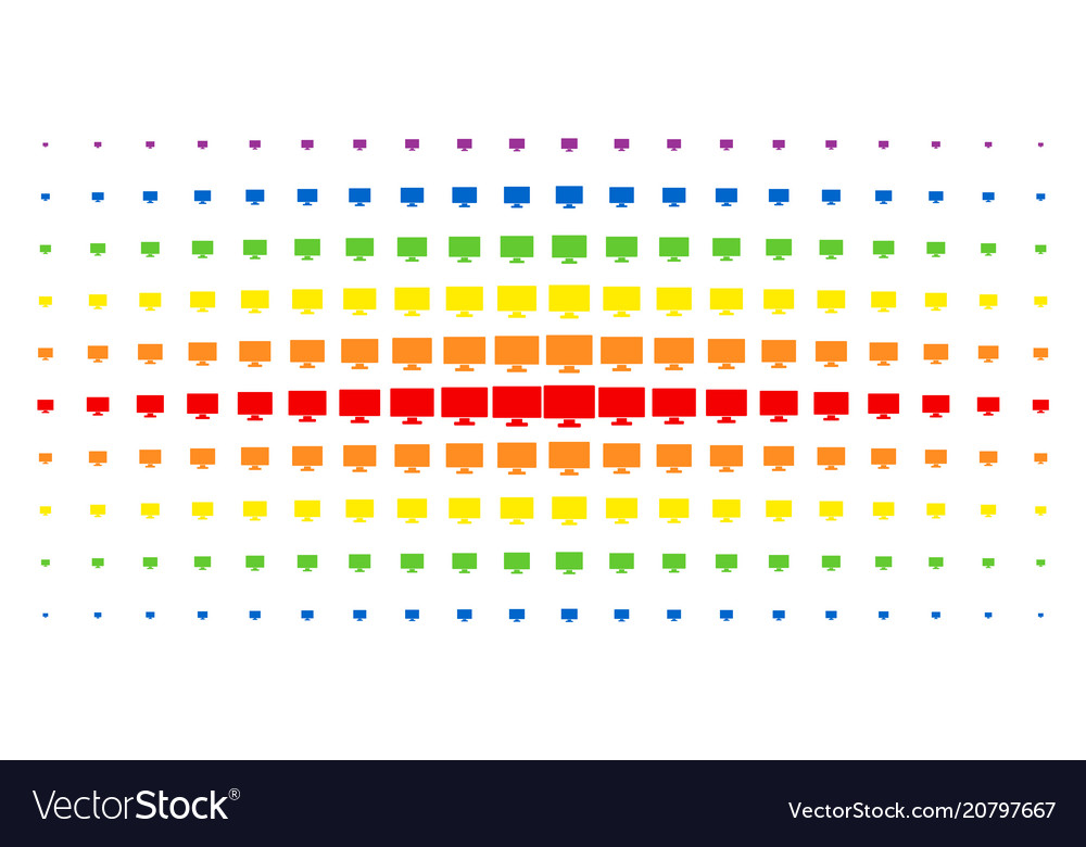 Computer display spectral halftone grid