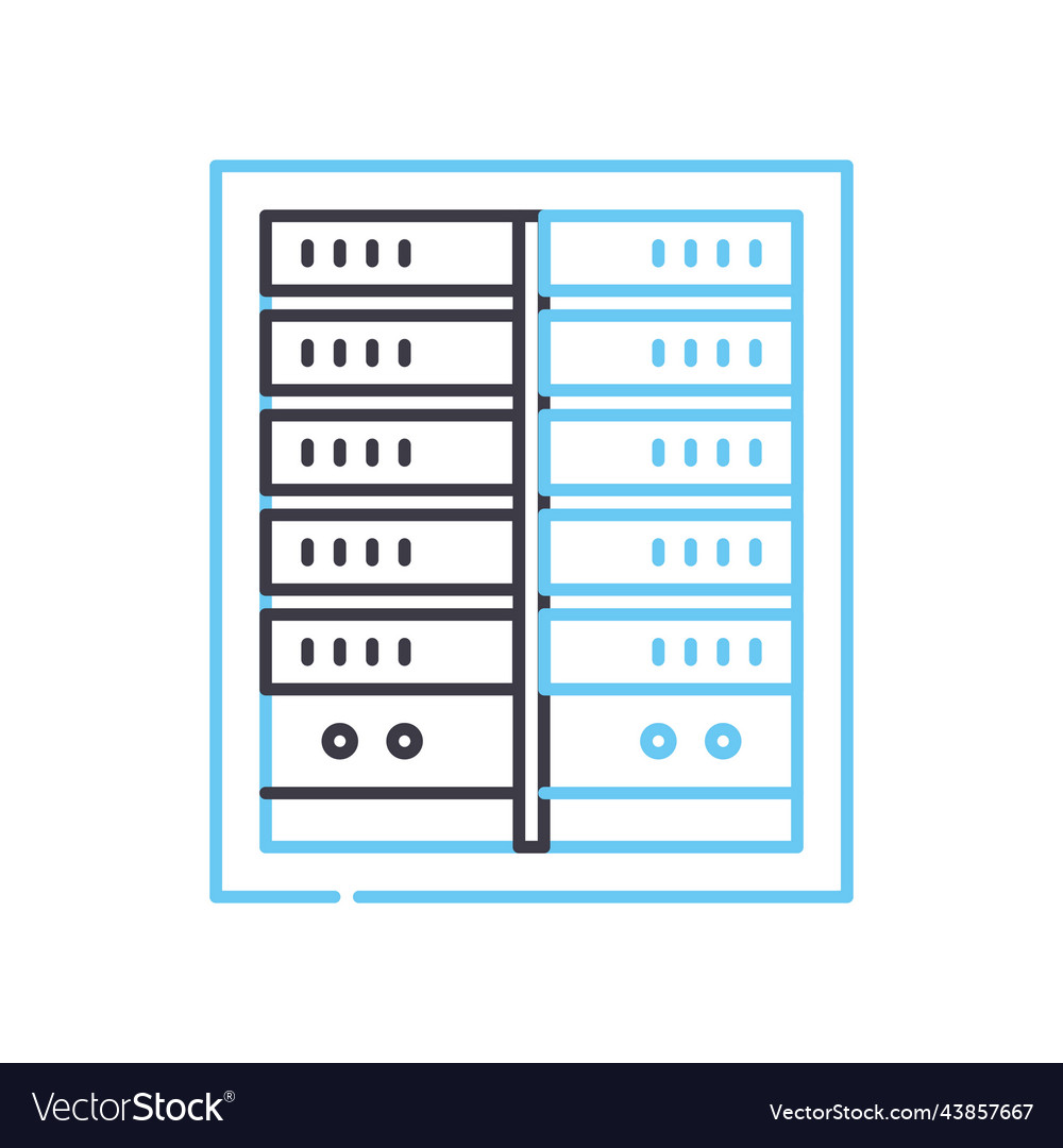 Computer server rack line icon outline symbol vector image Computer server rack line icon outline symbol