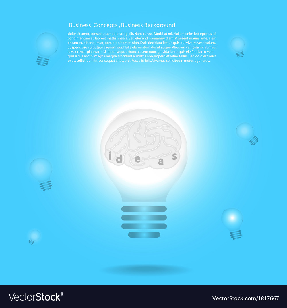 Creative template with lamp bulb symbols