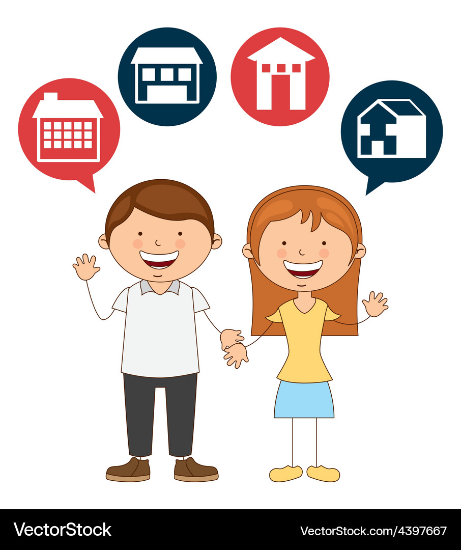 Cute couple Royalty Free Vector Image - VectorStock