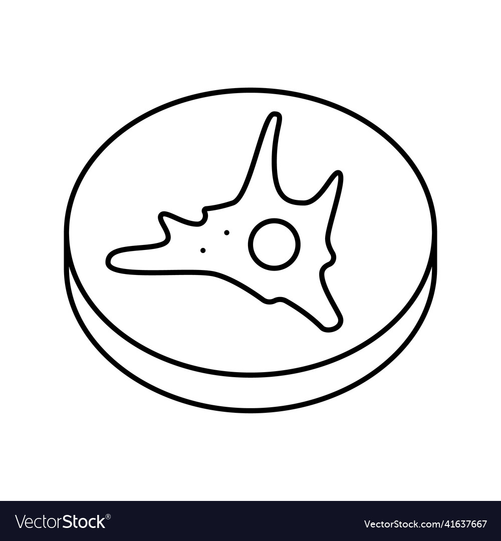 Fibroblast cell immunity line icon Royalty Free Vector Image