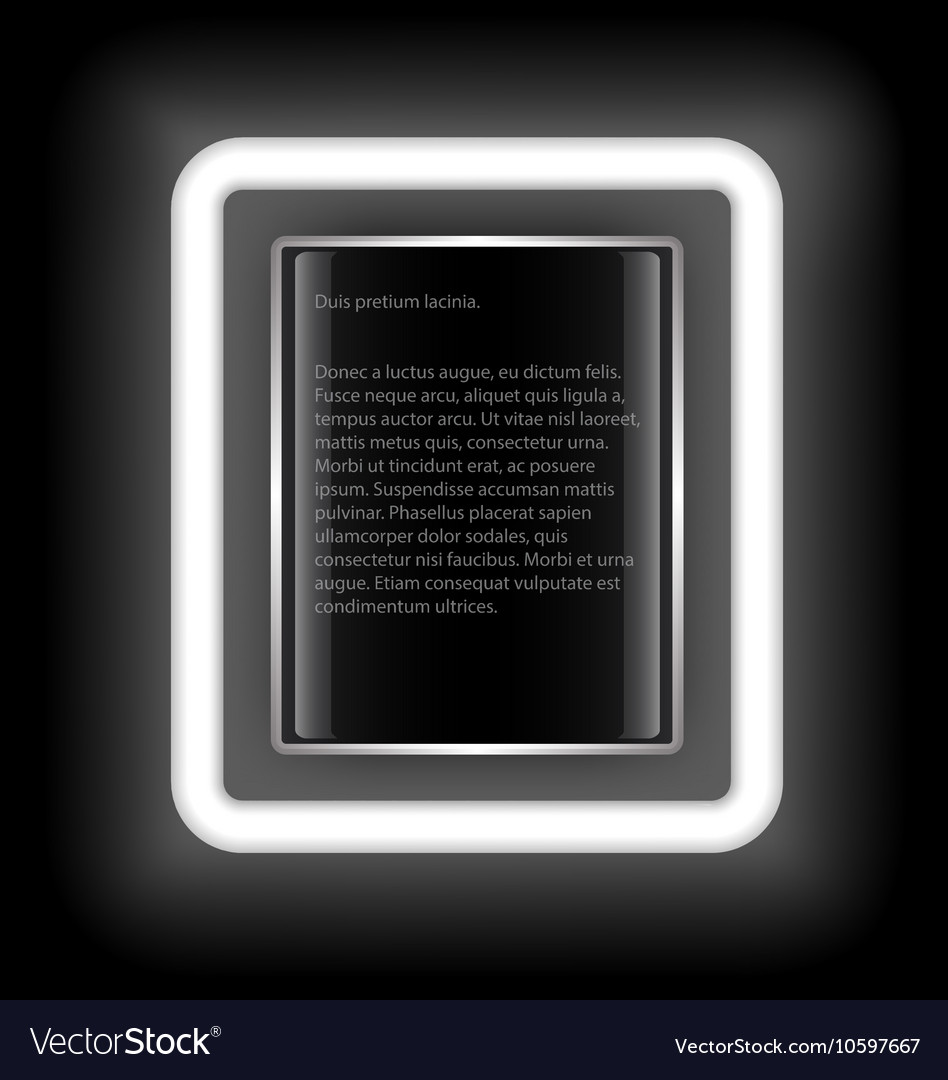 Glowing rectangular frame with space for text