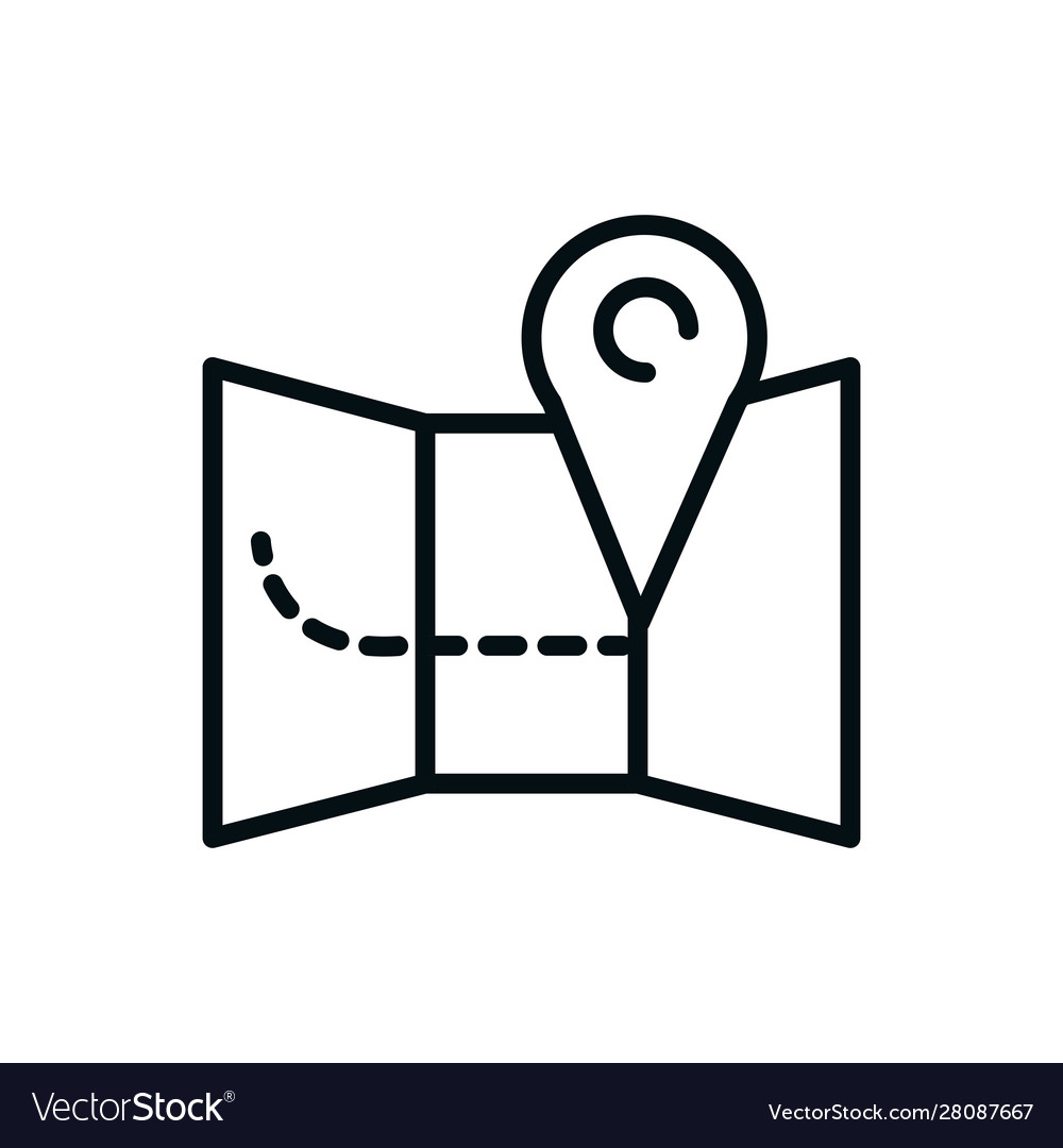 Gps Navigation Map Pointer Shopping Line Style