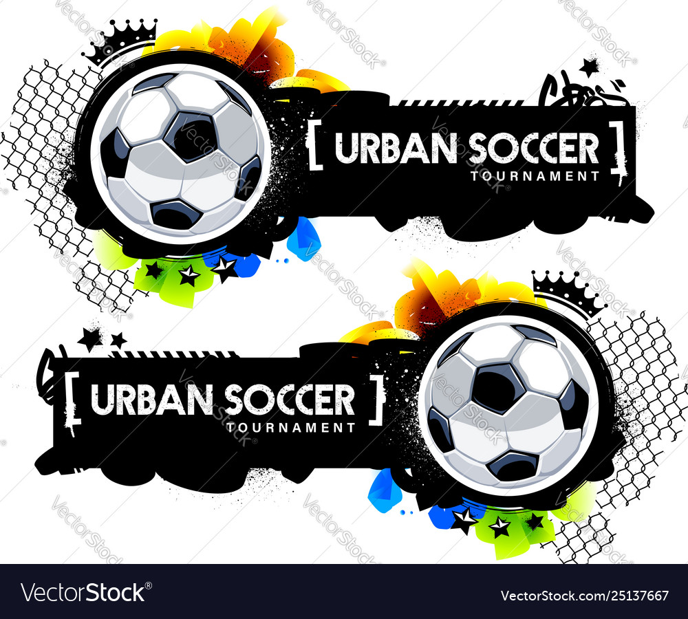 Graffiti Style Urban Soccer Banner Royalty Free Vector Image