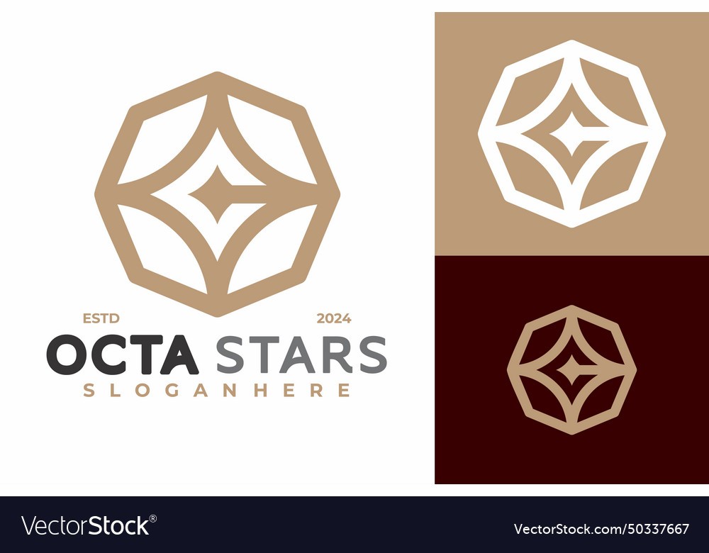 Letter c star octagon logo design symbol icon