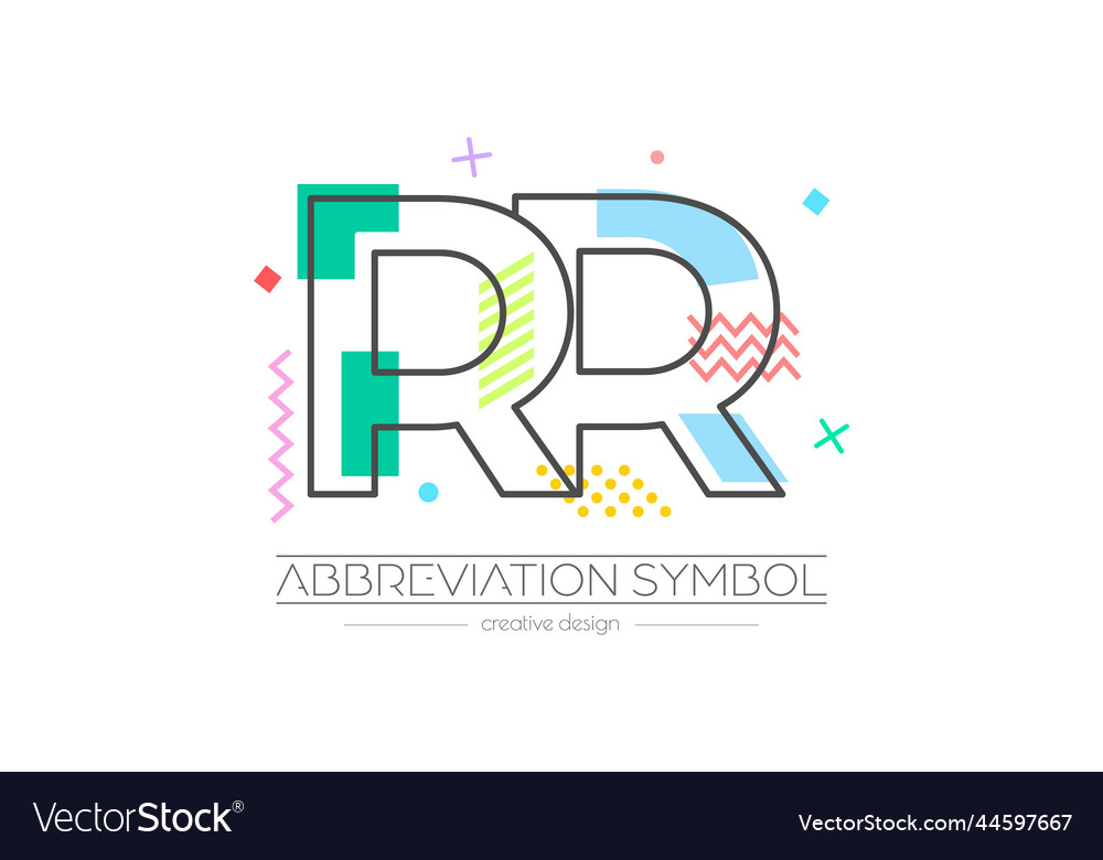 Letters r and merging of two initials vector image Letters r and merging of two initials