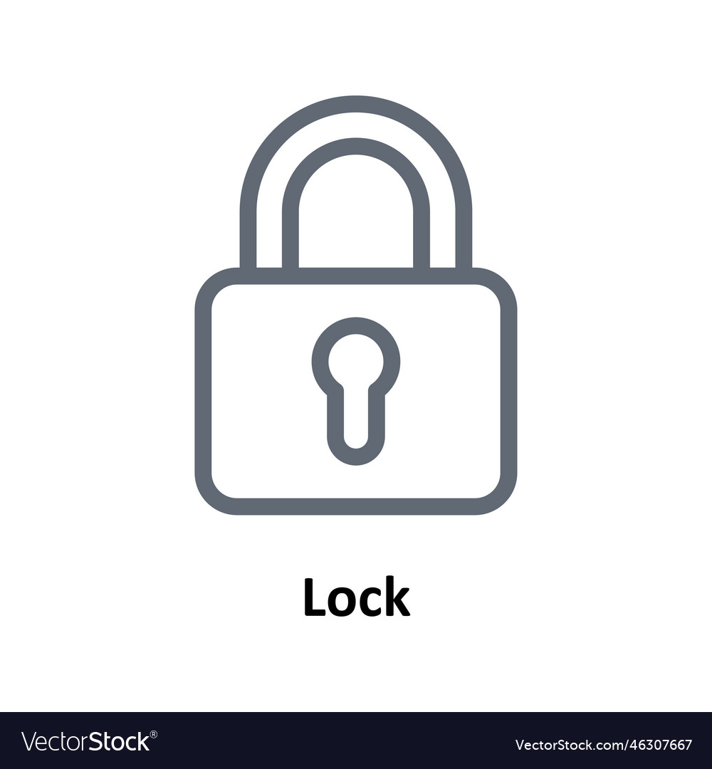 Lock outline icons simple stock