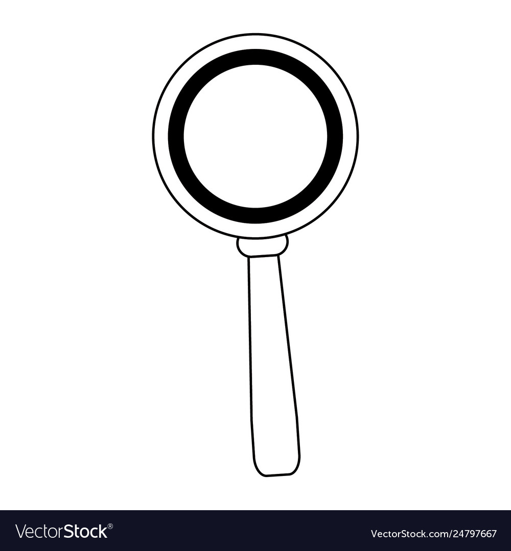 Magnifying glass symbol isolated in black Vector Image