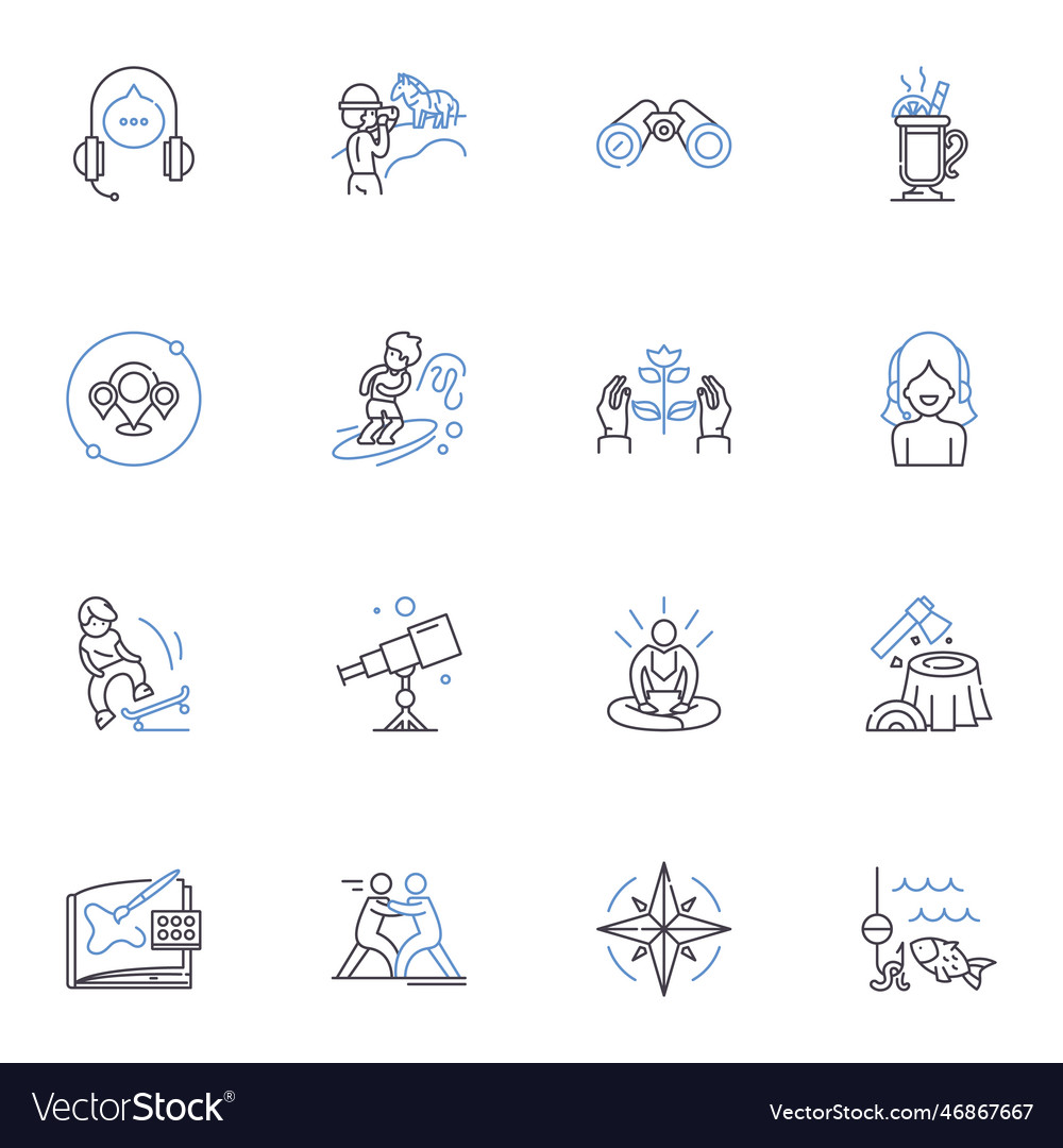 Predictive analytics line icons collection vector image Predictive analytics line icons collection