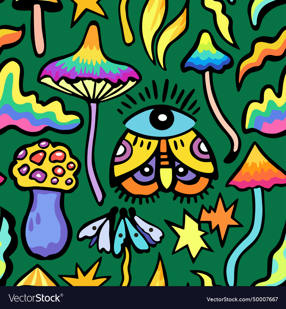 Psychedelic Mushroom Pattern