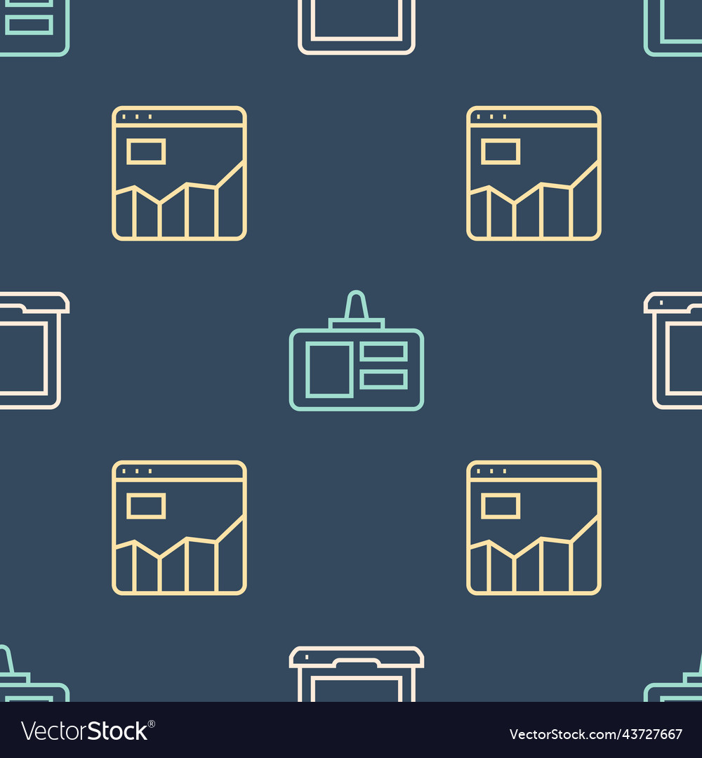 Set line laptop graph chart infographic