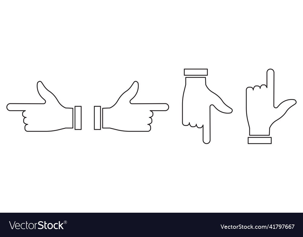 Sketch set finger gesture character design Vector Image Sketch set finger gesture character design