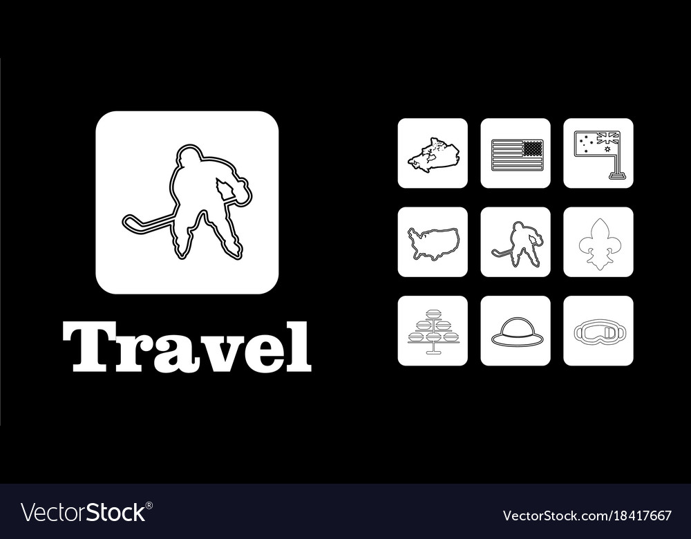 Travel line icons for web and mobile thin