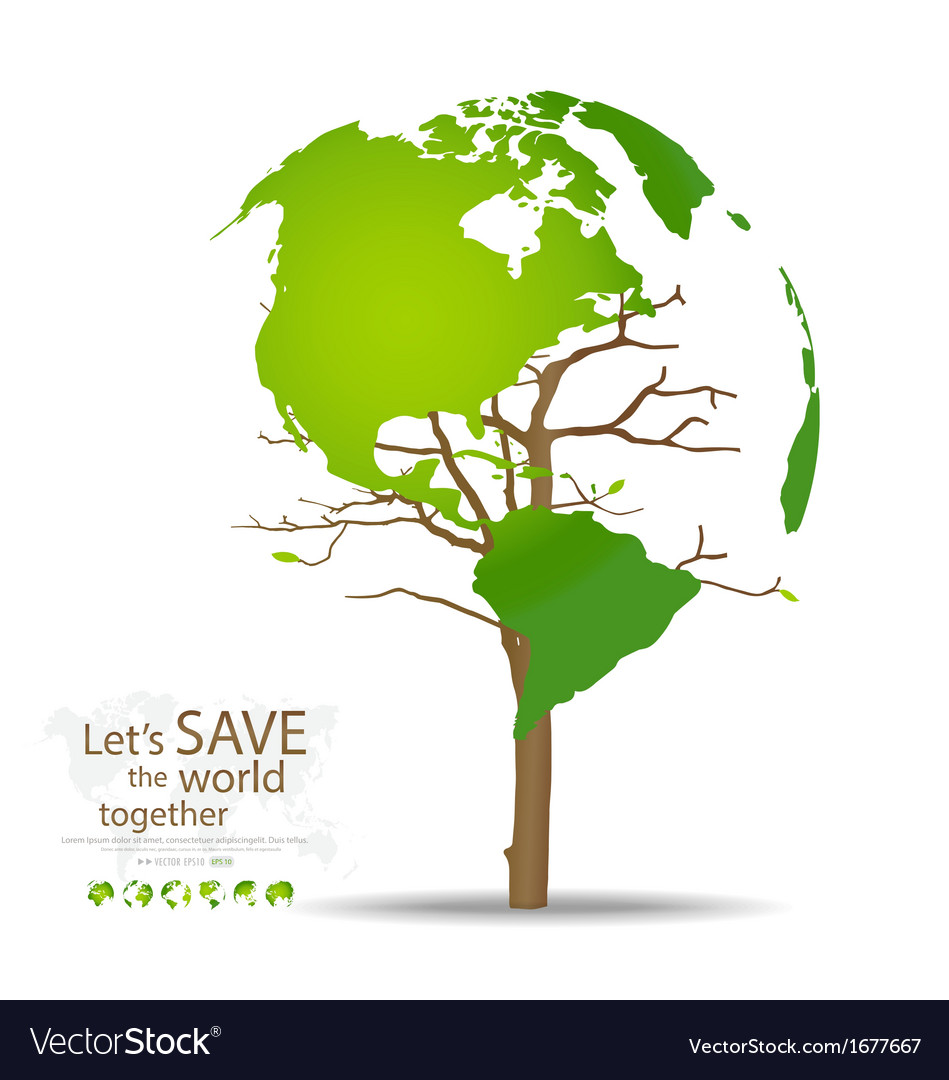 Tree shaped world map