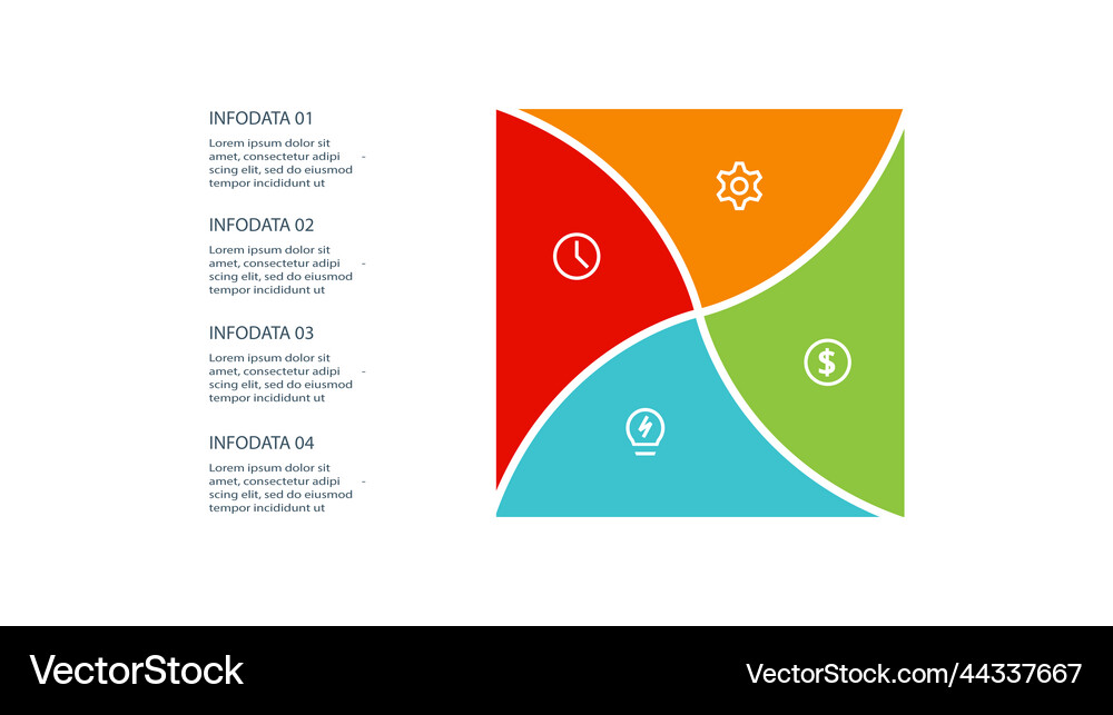 Triangle with 4 elements infographic template Vector Image