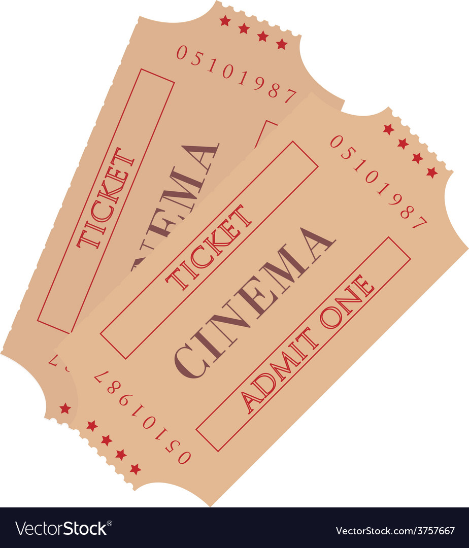 Two cinema ticket Royalty Free Vector Image - VectorStock