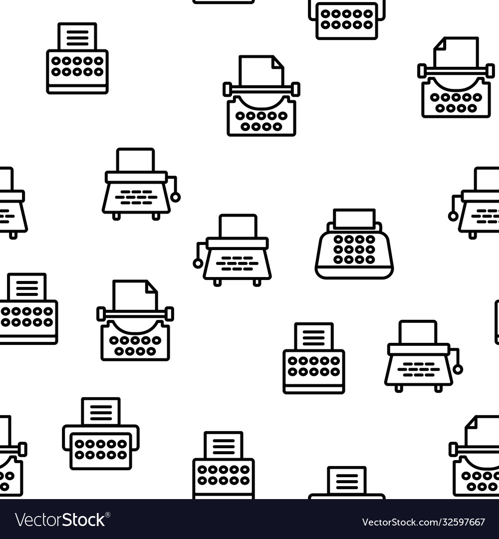 Typewriter seamless pattern vector image Typewriter seamless pattern