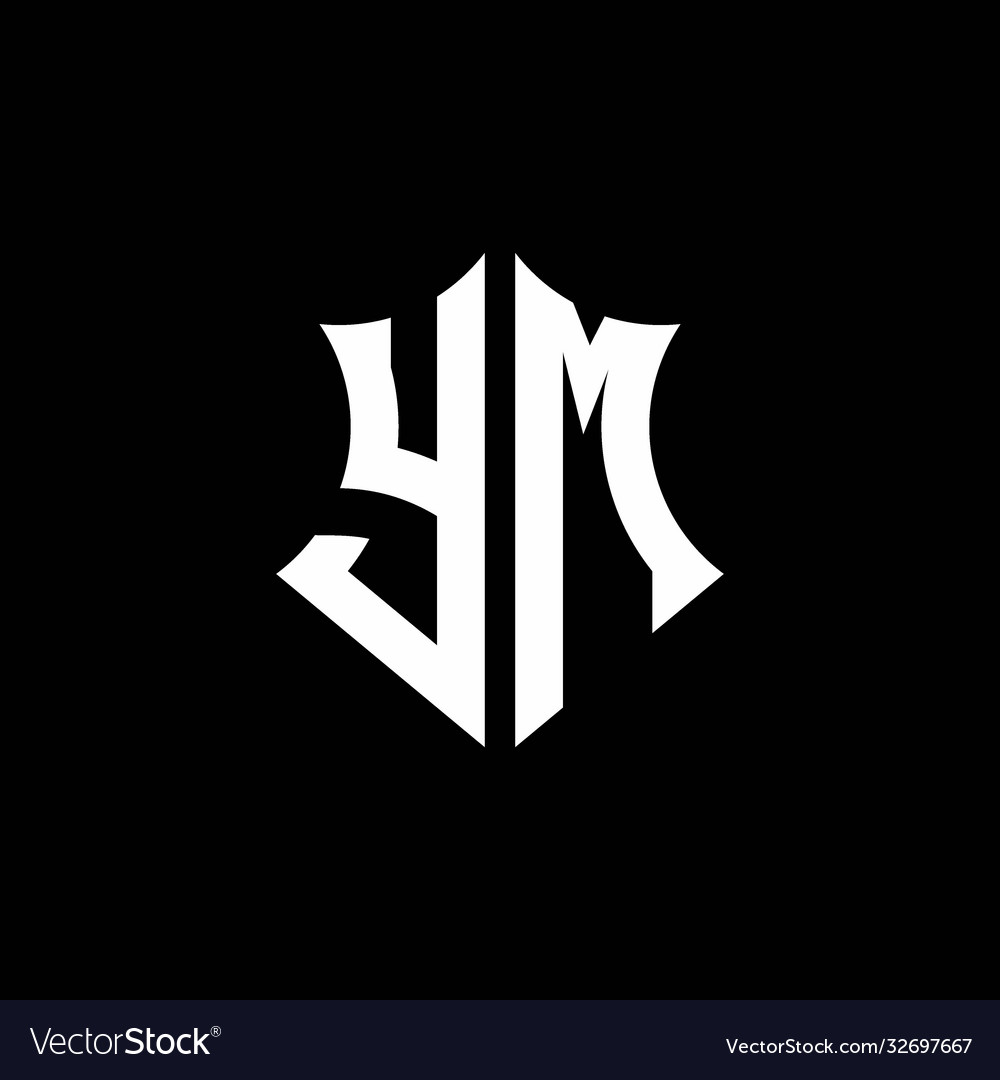 Ym monogram logo with a sharp shield style