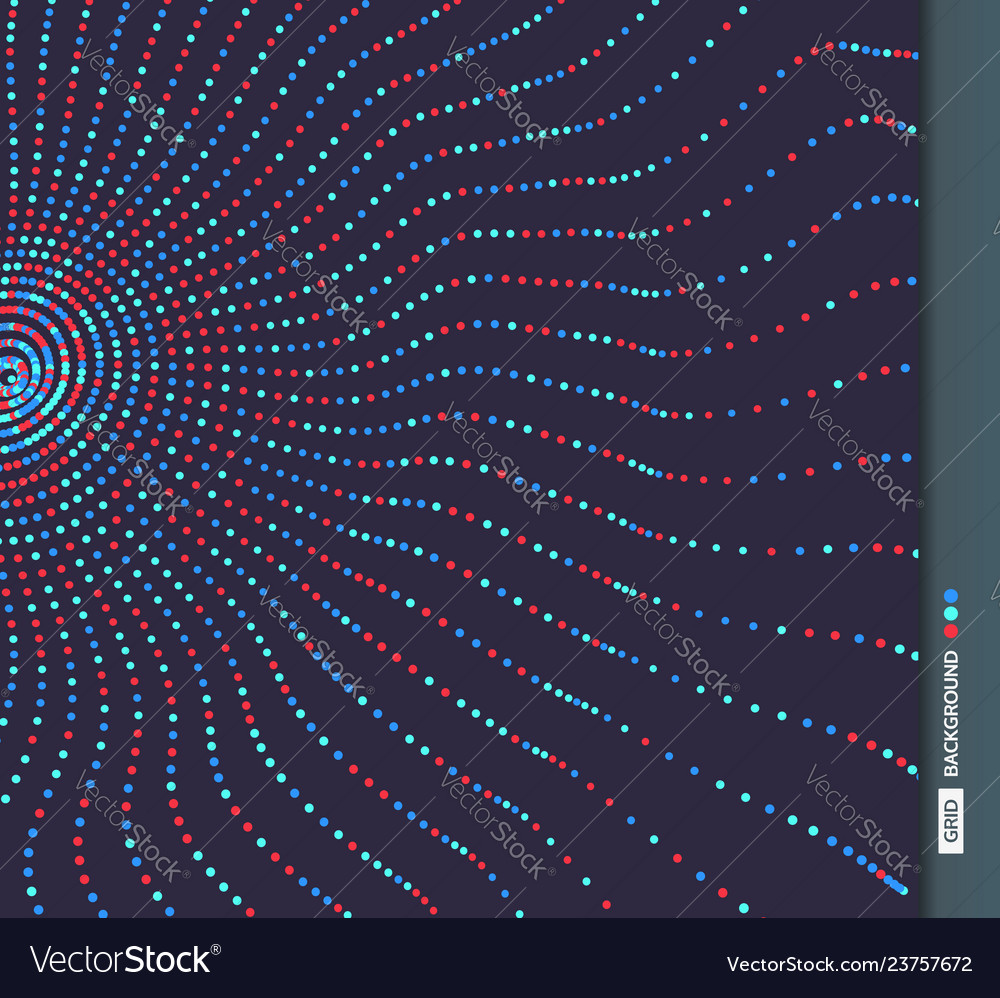 3d grid surface with particles technology style vector image 3d grid surface with particles technology style