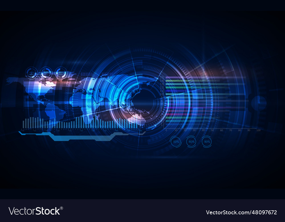 Abstract hud ui gui future futuristic screen vector image Abstract hud ui gui future futuristic screen