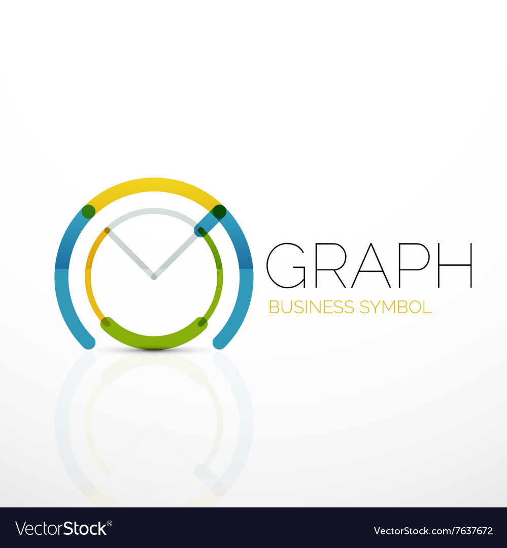 Abstract logo idea linear chart or graph