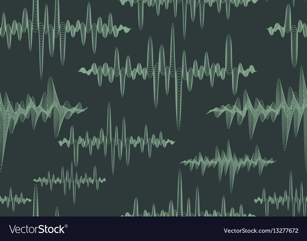 Abstract ornate sound waves seamless pattern