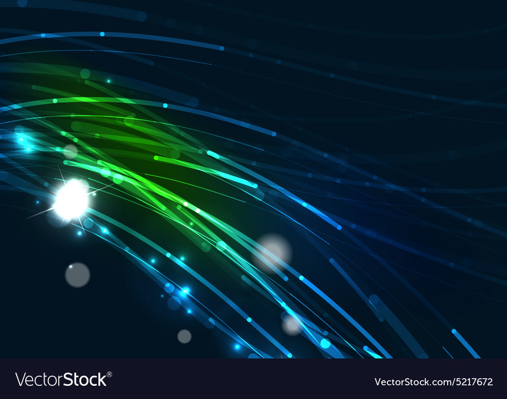 Abstract wave color glowing lines in dark space