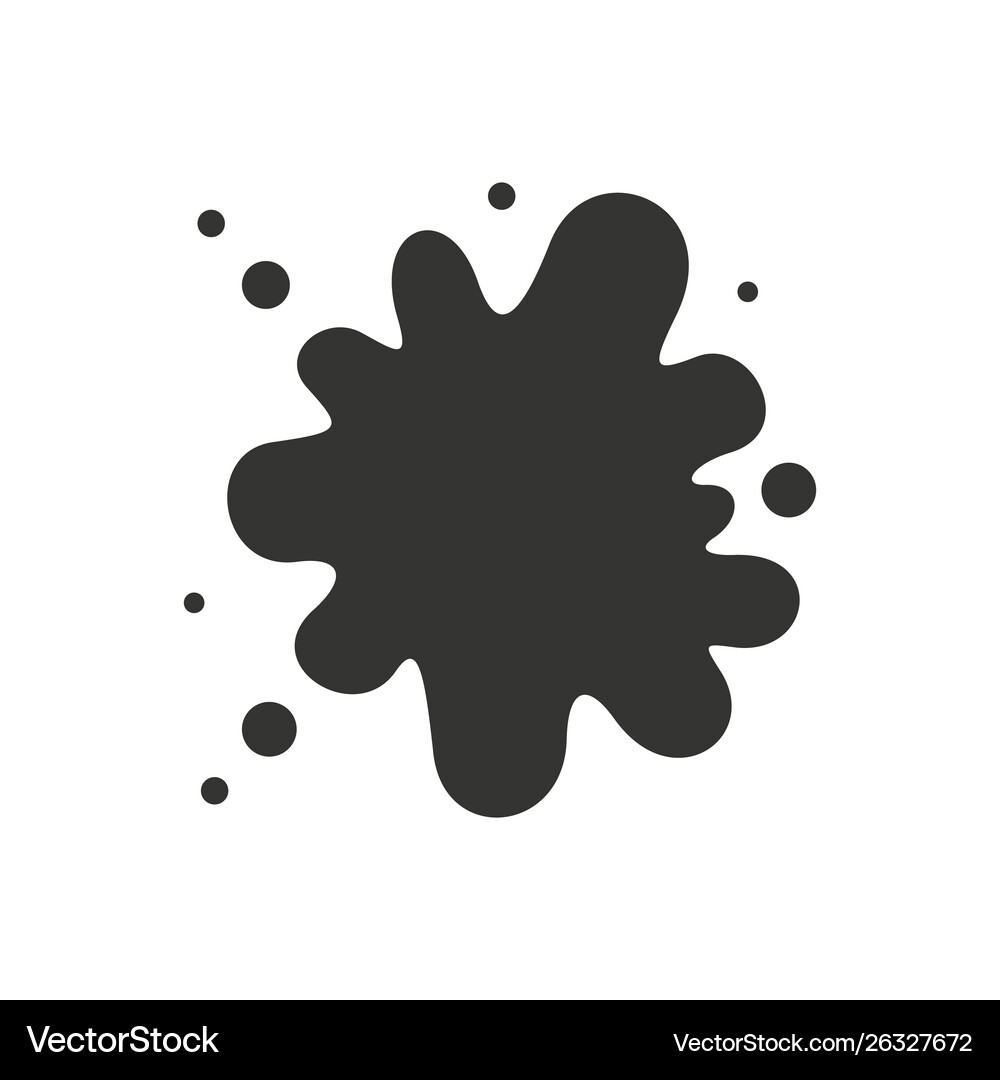 Black paint blot icon cartoon paint ink Royalty Free Vector