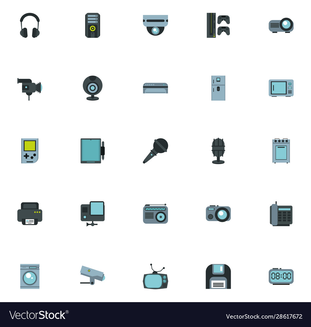 Bundle electronics devices icons vector image Bundle electronics devices icons