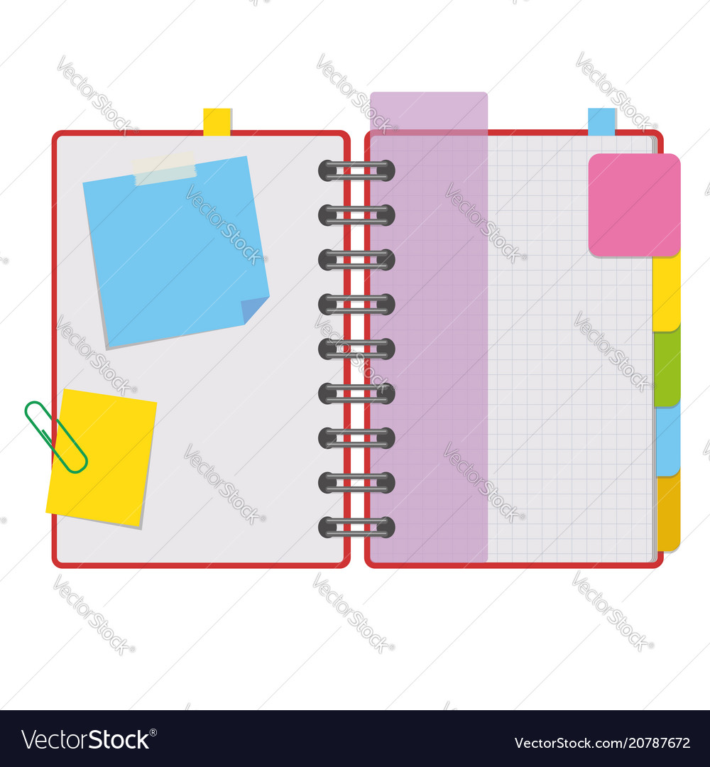 Colorful Open Notepads with Bookmarks