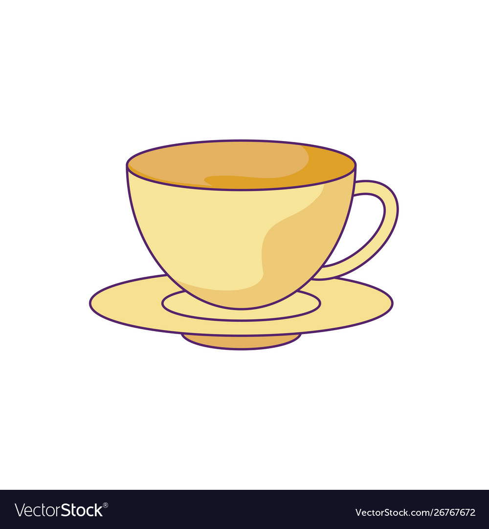 Cup with dish ceramic isolated icon