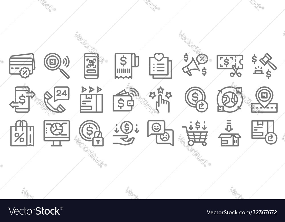 Ecommerce line icons linear set quality