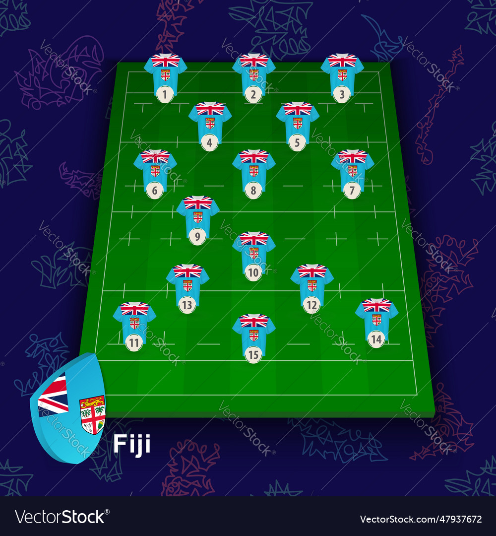 Fiji national rugby team on the field