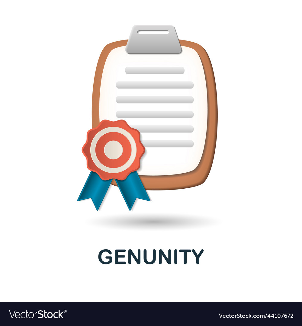 Genunity icon 3d from company value collection vector image Genunity icon 3d from company value collection