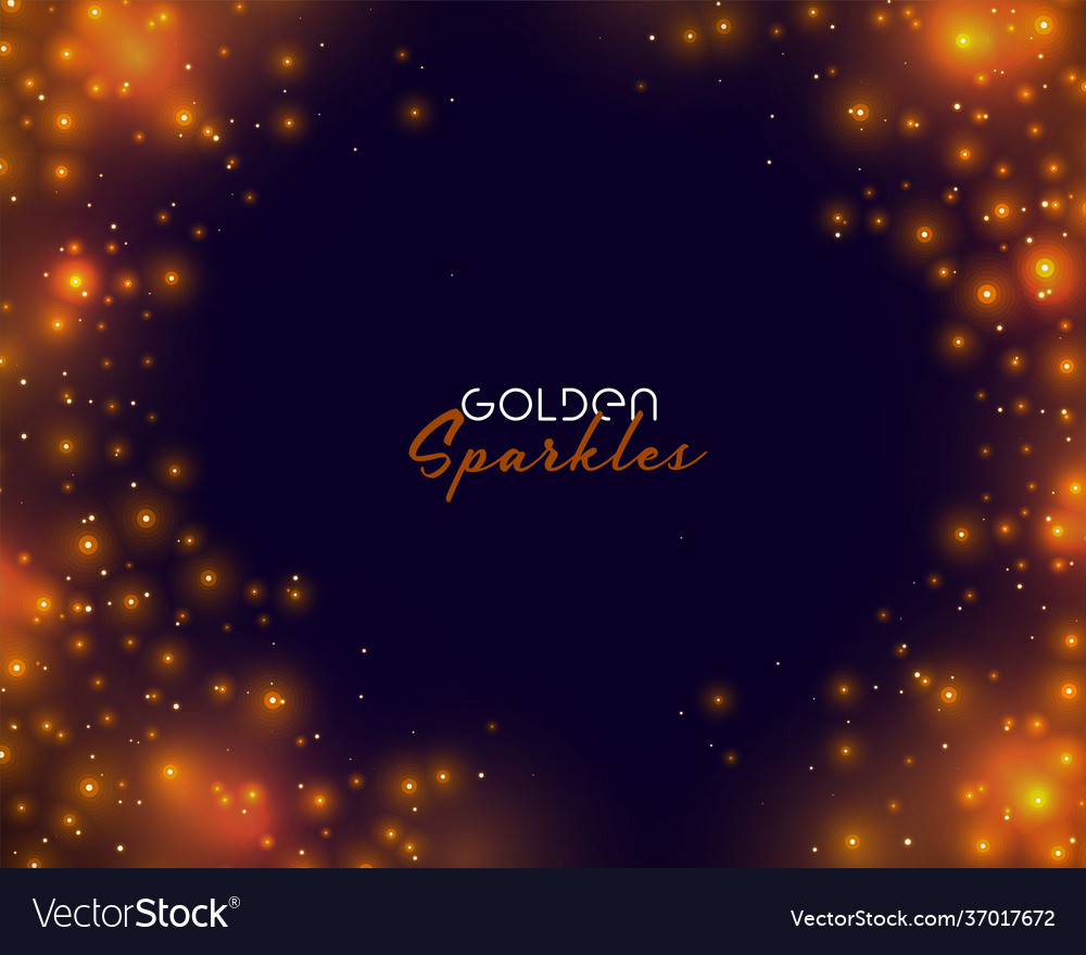 Glowing golden sparkles background with text space vector image Glowing golden sparkles background with text space