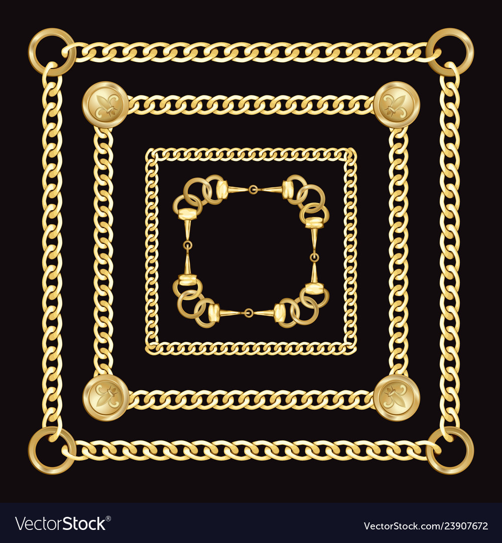 Golden Chain Pattern on Black